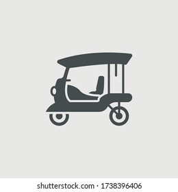 Asian taxi vector icon illustration sign