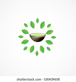 asian tea cup logo.