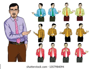 An Asian teacher or government workers, in a formal dress code giving lectures or presentation. 