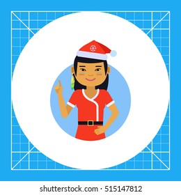 Asian teenage girl in Santa costume