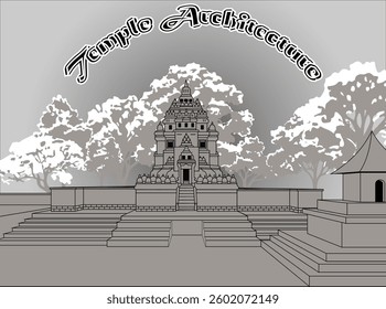 Asian Temple Architectural Building for Background or Decorations