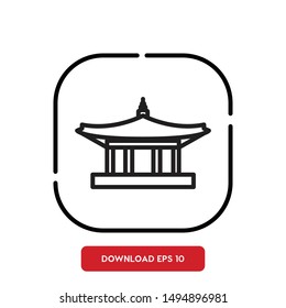 Asian Temple, China Traditional Building outline vector icon. Modern, simple flat vector illustration for web site or mobile app