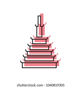 Asian temple icon. Doodle illustration of Asian pagoda vector icon for web and advertising