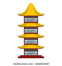 Asian temple icon. Flat illustration of asian temple vector icon for web