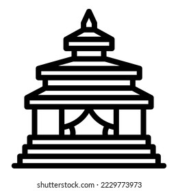 Asian temple icon outline vector. Landmark culture. Nepal stupa