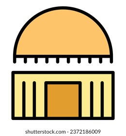 Asian temple icon outline vector. City map. Hotel template color flat
