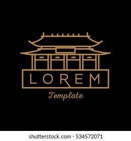 Asian Temple Minimal Sign Vector Design