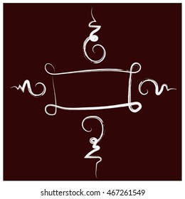 Asian thai style ghost exorcize talisman sign banner for add text white outline on dark red background