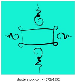 Asian thai style ghost exorcize talisman sign banner for add text black outline on green mint background