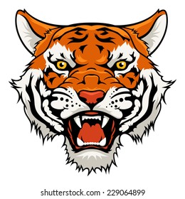 Tiger Anger Head Vector Illustration Stock Vector (Royalty Free) 284136479