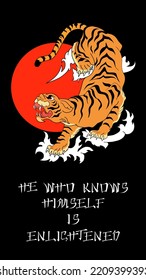 Asian tiger poster template with a quote