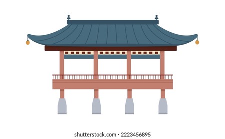 Asian traditional alcove building illustration