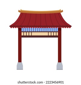 Asian traditional alcove building illustration