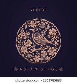 Asian traditional bird patterns ancient Chinese flower and bird patterns