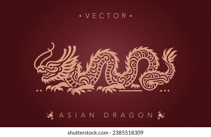 Asian traditional dragon pattern ancient Chinese dragon