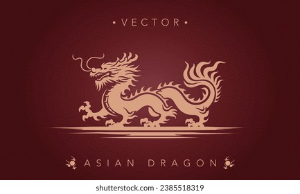 Asian traditional dragon pattern ancient Chinese dragon