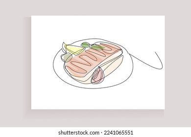 asian traditional food line drawing minimalist art menu presentation concept. famous chinese japanese korean food cuisine. Top view, copy space.