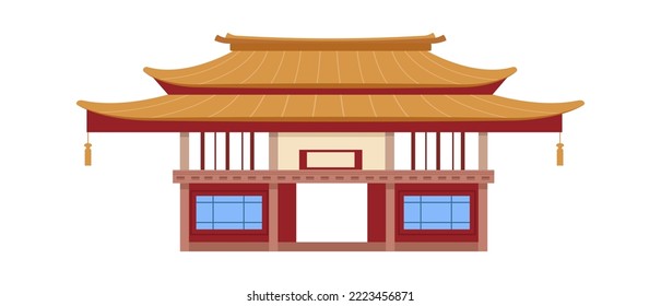 Asian traditional palace building illustration