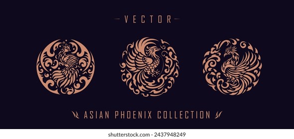 Asian traditional phoenix pattern ancient Chinese phoenix