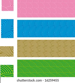 asian traditional, seamless patterns - set 01. Select all the appropriate art in each separated layer and drop it into your swatches palette to create the Adobe Illustrator pattern.