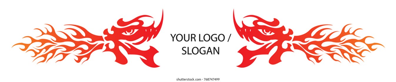 Asian Tribal Logo with Flame