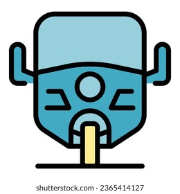 Asian tricycle icon outline vector. Old bike. Asia bike color flat