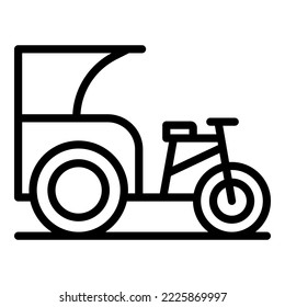 Asian trishaw icon outline vector. Indian bike. Old tricycle