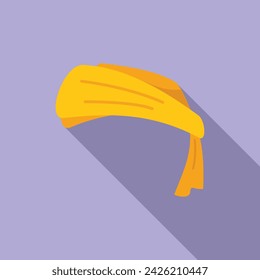 Asian turban icon flat vector. Culture east covering. Scarf headgear