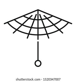 Asian umbrella icon. Outline asian umbrella vector icon for web design isolated on white background