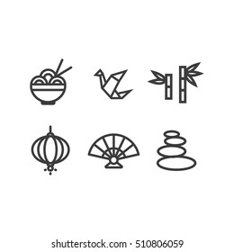 Asian vector icon set