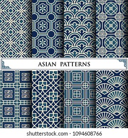 Asian vector pattern for web page background and surface textures 