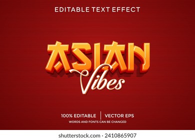 asian vibes text effect template