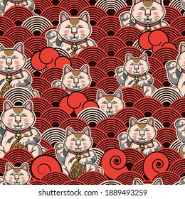 Asian vintage colorful seamless pattern