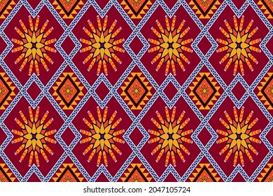 Asian vintage floral ethnic geometric oriental seamless traditional pattern. design for background, carpet, wallpaper backdrop, clothing, wrapping, batik, fabric. embroidery style. vector.