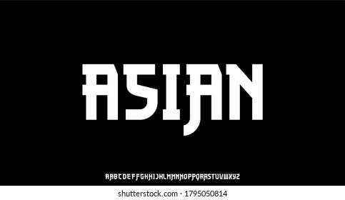 Asian, Vintage Retro Font , Strong And Unique Vector Typeset