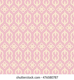 asian vintage style seamless pattern on pink