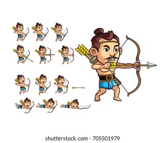 Asian Warrior Archer Game Sprite