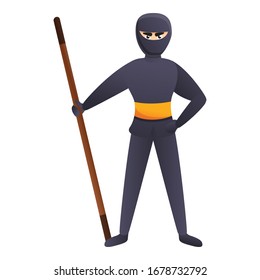 Icono guerrero asiático. Caricatura de un ícono vector guerrero asiático para el diseño web aislado en fondo blanco