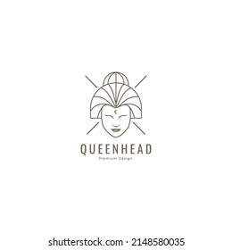 asian woman face logo design vector graphic icon symbol illustration