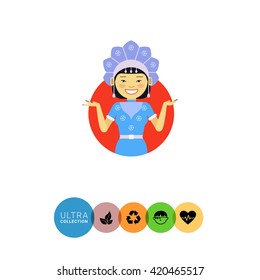 Asian woman in fancy dress