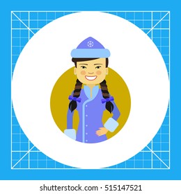 Asian woman in fancy dress with hat