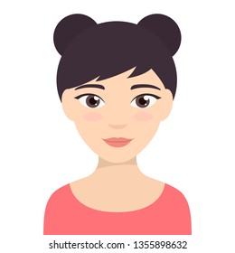 Hairstyle Double Buns Stock Vectors Images Vector Art
