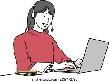 Asian woman having online meeting at home