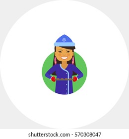Asian woman holding cookies