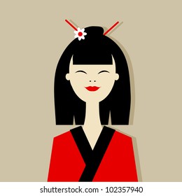 Asian woman portrait for your design
