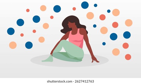Asian woman practicing yoga meditation indoors
