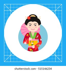 Asian woman with umbrella