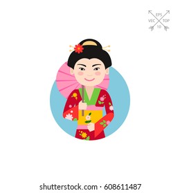 Asian woman with umbrella
