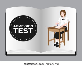 asian woman university and high school uniform in the book
