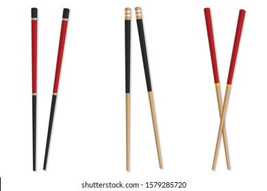 Asian wooden chopstick  isolated. japanese bamboo stick.